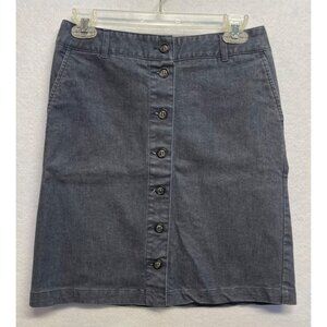 GH Bass & Co. Front Button Skirt Gray Blue Size 2